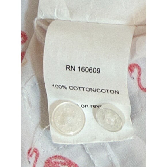 PUBLIC ART Men's Short Sleeve Button Down Flamingo Shirt White Large - Picture 5 of 5